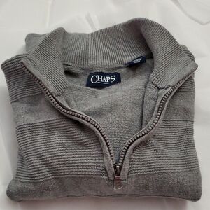 Chaps Men's Zip Up Sweater in Gray